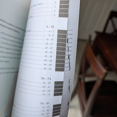 Easy to see tabs to find the page sections