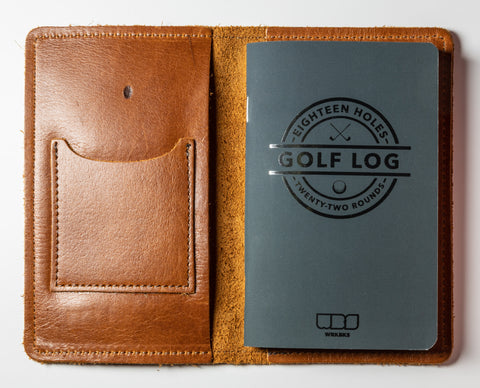 Leather Protective Cover inside with pocket golf log