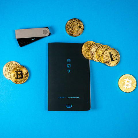 The crypto wallet tracker log with bitcoins and a Ledger wallet.