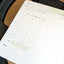 Scorecard for golf with various sections on a surface