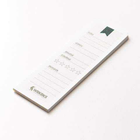 Reading log bookmark notepad, 25 tear-off bookmarks, 2 x 6 inches